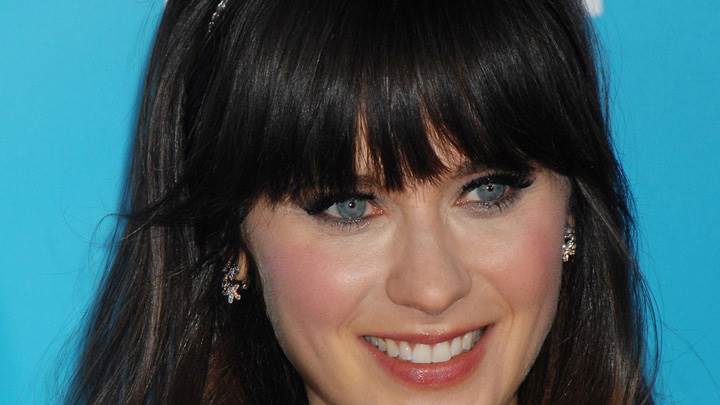 Zooey Deschanel Smiling Red Lips N Cute Eyes Face Closeup